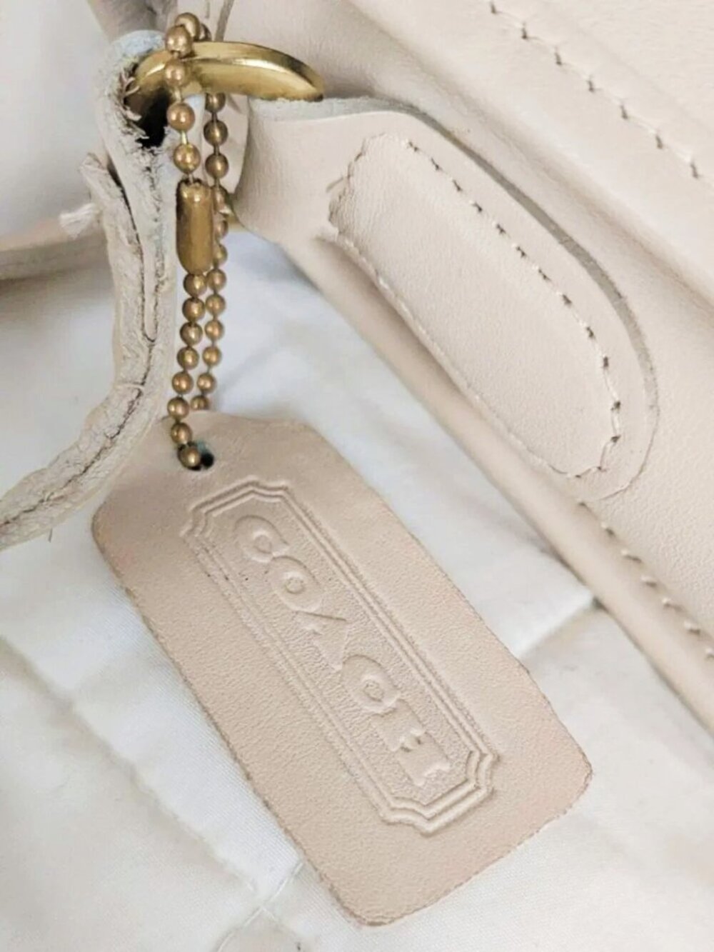 Vintage Coach Companion Flap Turnlock Bag 9076 in Bone Cream 1990s MADE IN USA - Picture 4 of 14